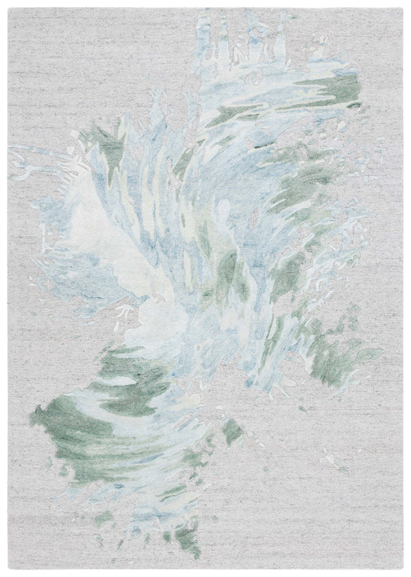 Safavieh Fifth Hand-Tufted Wool-Blend Accent Rug In Grey And Light Blue Abstract Design For Cozy Modern Rooms 3'-0" x 5'-0" FTV506L-3