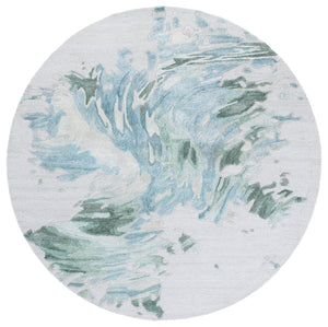 Safavieh Fifth Hand-Tufted Wool-Blend Accent Rug In Grey And Light Blue Abstract Design For Cozy Modern Rooms 3'-0" x 5'-0" FTV506L-3