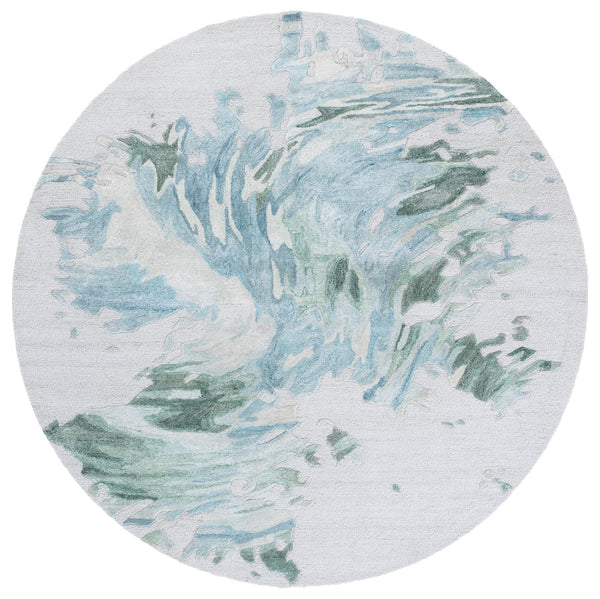 Safavieh Fifth Hand-Tufted Wool-Blend Accent Rug In Grey And Light Blue Abstract Design For Cozy Modern Rooms 3'-0" x 5'-0" FTV506L-3