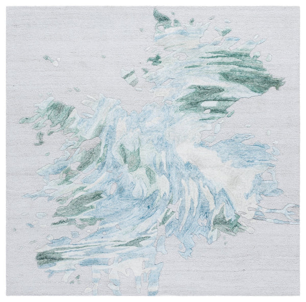 Safavieh Fifth Hand-Tufted Wool-Blend Accent Rug In Grey And Light Blue Abstract Design For Cozy Modern Rooms 3'-0" x 5'-0" FTV506L-3