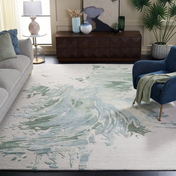 Safavieh Fifth Avenue Hand-Tufted Wool Blend Abstract Area Rug for Living and Dining Rooms Gray FTV506L-8