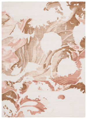 Safavieh Fifth Hand-Tufted Area Rug In Beige And Rust With Abstract Modern Design, Low-Profile 3/8" Pile, Wool-Blend Comfort 8'-0" x 10'-0" FTV507P-8
