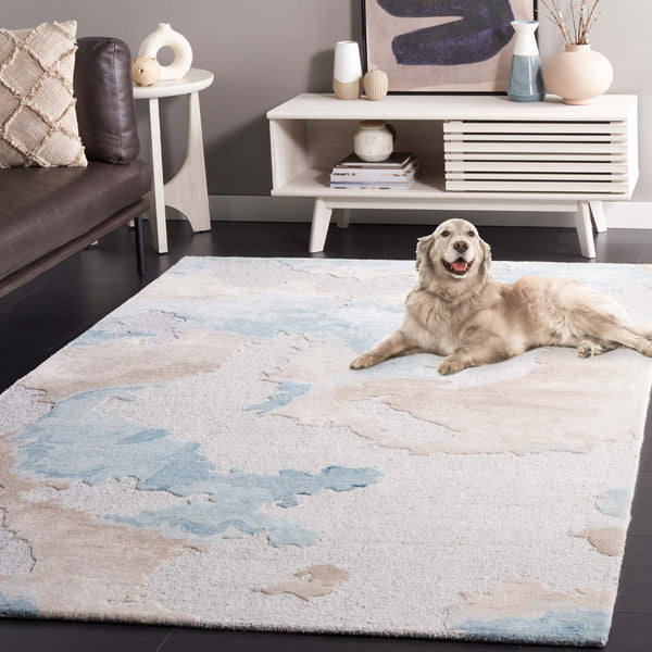 Safavieh Fifth Avenue Hand-tufted Area Rug – Modern Abstract Design For Stylish Living Spaces & Offices Grey ,Beige 55% Wool,20% Polyester,15% Viscose,10% Cotton Ftv508f-4