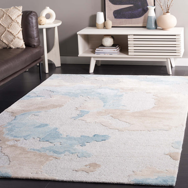 Safavieh Fifth Avenue Hand-tufted Runner - Modern Elegance In Abstract Design For Hallways Or Living Spaces Grey ,Beige 55% Wool,20% Polyester,15% Viscose,10% Cotton Ftv508f-5