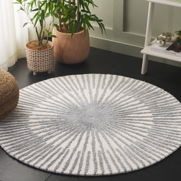 Safavieh Fifth Avenue 551f Modern Area Rug - Hand-tufted Luxury In Stylish Neutral Tones For Any Room Decor Ivory ,Grey 50% Wool,30% Pet Yarn,20% Cotton Ftv551f-3r