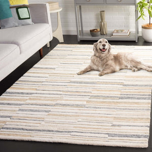 Safavieh Fifth Avenue Hand-Tufted Wool Cotton Runner Rug for Hallways and Entryways Ivory Beige 5'-0" x 8'-0" FTV602A-5
