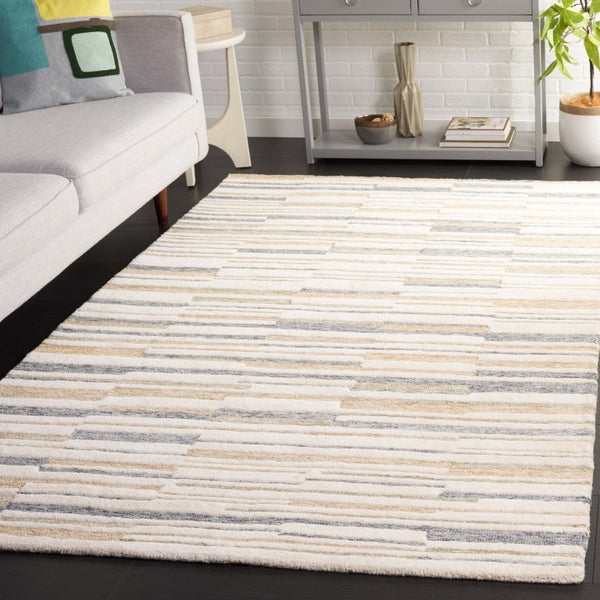Safavieh Fifth Avenue Hand-Tufted Wool Cotton Runner Rug for Hallways and Entryways Ivory Beige 5'-0" x 8'-0" FTV602A-5