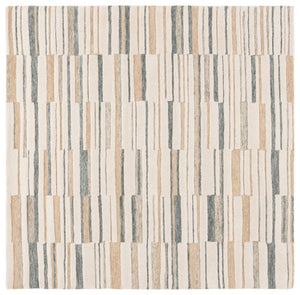 Safavieh Fifth Avenue Hand-Tufted Wool Cotton Runner Rug for Hallways and Entryways Ivory Beige 6'-0" x 6'-0" FTV602A-6SQ