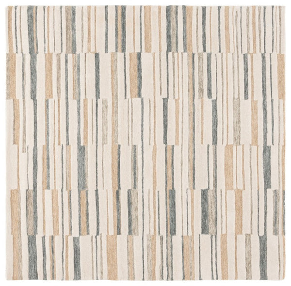 Safavieh Fifth Avenue Hand-Tufted Wool Cotton Runner Rug for Hallways and Entryways Ivory Beige 6'-0" x 6'-0" FTV602A-6SQ