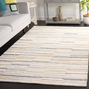 Safavieh Fifth Avenue Hand-Tufted Wool Cotton Runner Rug for Hallways and Entryways Ivory Beige 6'-0" x 9'-0" FTV602A-6