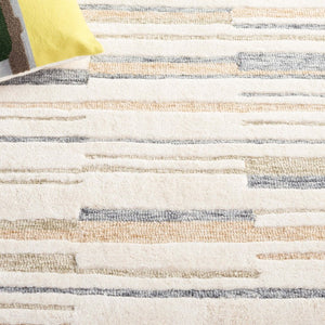 Safavieh Fifth Avenue Hand-Tufted Wool Cotton Runner Rug for Hallways and Entryways Ivory Beige 8'-0" x 10'-0" FTV602A-8