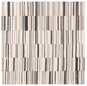 Safavieh Fifth Avenue Hand-Tufted Wool Cotton Runner Rug for Hallways and Entryways Ivory Grey 6'-0" x 6'-0" FTV602F-6SQ