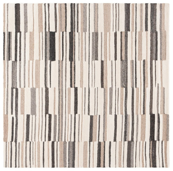 Safavieh Fifth Avenue Hand-Tufted Wool Cotton Runner Rug for Hallways and Entryways Ivory Grey 6'-0" x 6'-0" FTV602F-6SQ