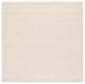 Safavieh Fifth Hand-Tufted Ivory Area Rug — Wool-Cotton Blend, Low-Profile Pile, Geometric Modern Elegance For Living Spaces 6'-0" x 6'-0" FTV652A-6SQ