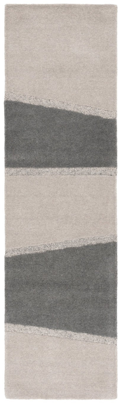 Safavieh Fifth Avenue Wool Runner Rug Hand Tufted Striped Hallway Accent in Grey Charcoal 2'-3" x 8'-0" FTV704F-28