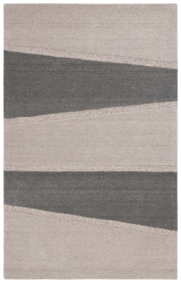 Safavieh Fifth Avenue Wool Runner Rug Hand Tufted Striped Hallway Accent in Grey Charcoal 5'-0" x 8'-0" FTV704F-5