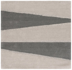 Safavieh Fifth Avenue Wool Runner Rug Hand Tufted Striped Hallway Accent in Grey Charcoal 6'-0" x 6'-0" FTV704F-6SQ