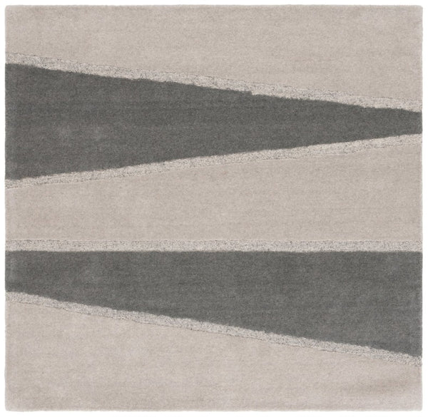 Safavieh Fifth Avenue Wool Runner Rug Hand Tufted Striped Hallway Accent in Grey Charcoal 6'-0" x 6'-0" FTV704F-6SQ