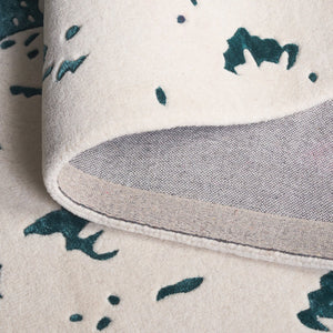 Safavieh Fifth Avenue Hand Tufted Runner Rug - Modern Abstract Design, Luxurious Wool & Viscose Blend, 8ft Length Teal ,Ivory 60% Wool,30% Viscose,10% Cotton Ftv751l-5