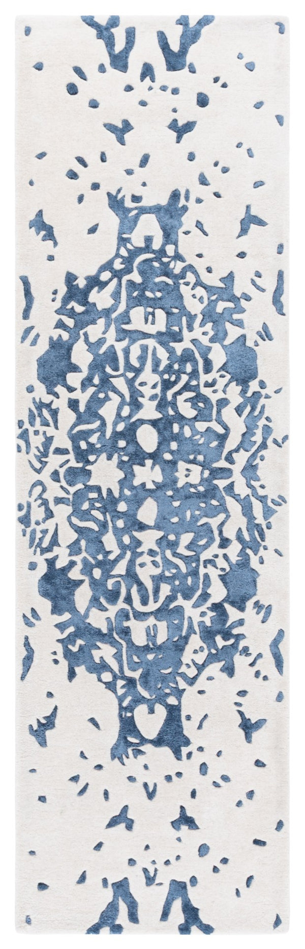 Safavieh Fifth Avenue Handcrafted Area Rug - Modern Teal And Ivory Abstract Design For Luxurious Spaces Blue ,Ivory 60% Wool,30% Viscose,10% Cotton Ftv751m-8