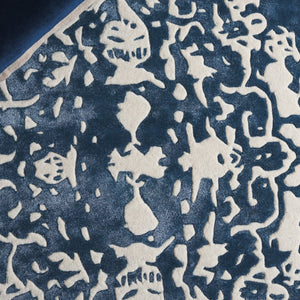 Safavieh Fifth Avenue Hand Tufted Runner Rug - Modern Abstract Design, Luxurious Wool & Viscose Blend, 8ft Length Blue ,Ivory 60% Wool,30% Viscose,10% Cotton Ftv751m-5