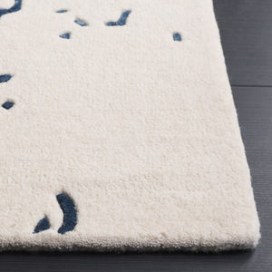 Safavieh Fifth Avenue Handcrafted Area Rug - Modern Teal And Ivory Abstract Design For Luxurious Spaces Blue ,Ivory 60% Wool,30% Viscose,10% Cotton Ftv751m-8