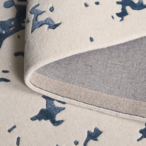 Safavieh Fifth Avenue Handcrafted Area Rug - Modern Teal And Ivory Abstract Design For Luxurious Spaces Blue ,Ivory 60% Wool,30% Viscose,10% Cotton Ftv751m-8