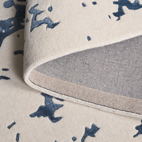 Safavieh Fifth Avenue Handcrafted Area Rug - Modern Teal And Ivory Abstract Design For Luxurious Spaces Blue ,Ivory 60% Wool,30% Viscose,10% Cotton Ftv751m-8