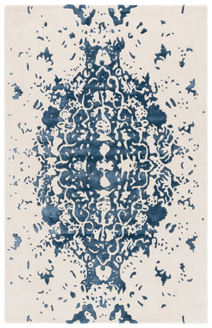 Safavieh Fifth Avenue Hand Tufted Runner Rug - Modern Abstract Design, Luxurious Wool & Viscose Blend, 8ft Length Blue ,Ivory 60% Wool,30% Viscose,10% Cotton Ftv751m-5