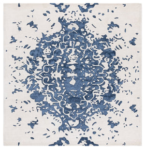 Safavieh Fifth Avenue Hand Tufted Runner Rug - Modern Abstract Design, Luxurious Wool & Viscose Blend, 8ft Length Blue ,Ivory 60% Wool,30% Viscose,10% Cotton Ftv751m-6sq