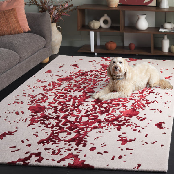 Safavieh Fifth Avenue Hand Tufted Runner Rug - Modern Abstract Design, Luxurious Wool & Viscose Blend, 8ft Length Red ,Blue 60% Wool,30% Viscose,10% Cotton Ftv751q-5