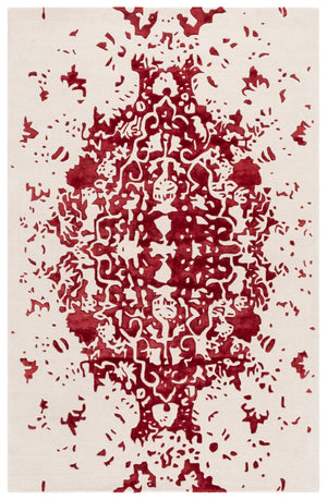 Safavieh Fifth Avenue Handcrafted Area Rug - Modern Teal And Ivory Abstract Design For Luxurious Spaces Red ,Blue 60% Wool,30% Viscose,10% Cotton Ftv751q-8