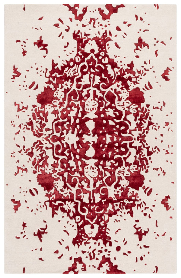 Safavieh Fifth Avenue Handcrafted Area Rug - Modern Teal And Ivory Abstract Design For Luxurious Spaces Red ,Blue 60% Wool,30% Viscose,10% Cotton Ftv751q-8