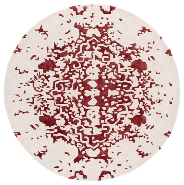 Safavieh Fifth Avenue Handcrafted Area Rug - Modern Teal And Ivory Abstract Design For Luxurious Spaces Red ,Blue 60% Wool,30% Viscose,10% Cotton Ftv751q-8