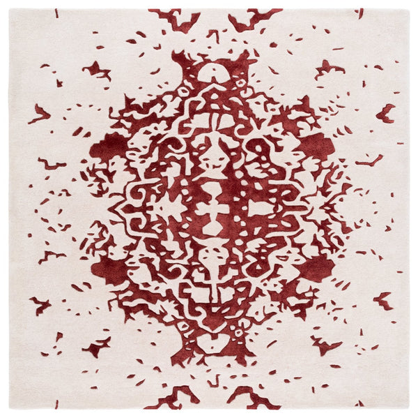 Safavieh Fifth Avenue Hand Tufted Runner Rug - Modern Abstract Design, Luxurious Wool & Viscose Blend, 8ft Length Red ,Blue 60% Wool,30% Viscose,10% Cotton Ftv751q-6sq