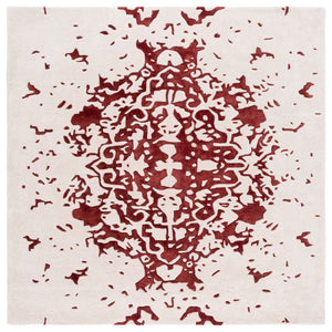 Safavieh Fifth Avenue Handcrafted Area Rug - Modern Teal And Ivory Abstract Design For Luxurious Spaces Red ,Blue 60% Wool,30% Viscose,10% Cotton Ftv751q-8