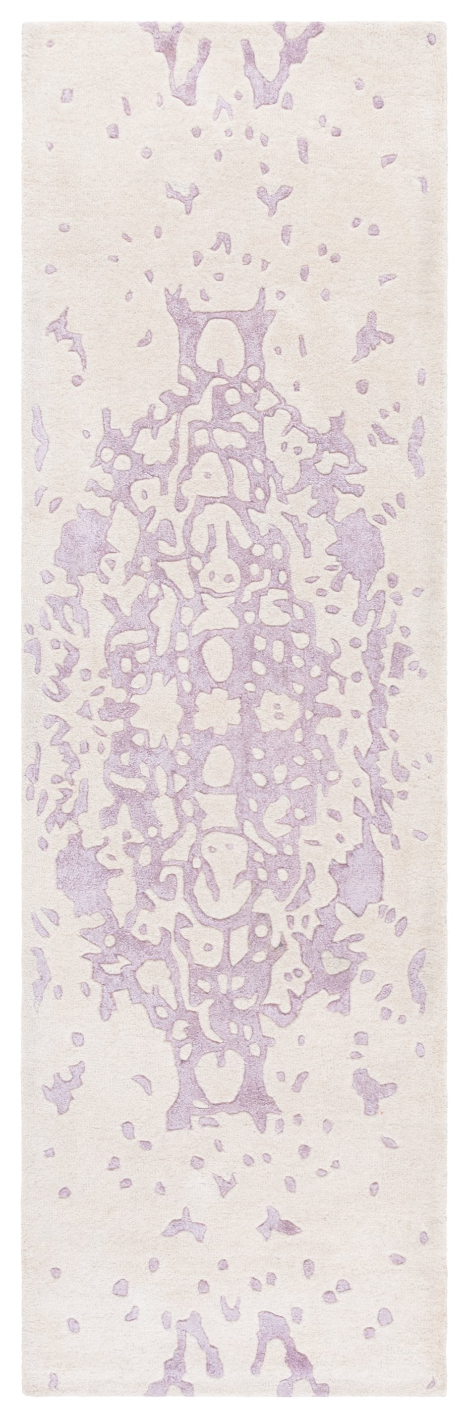 Safavieh Fifth Avenue Hand Tufted Runner Rug - Modern Abstract Design, Luxurious Wool & Viscose Blend, 8ft Length Lavander ,Ivory 60% Wool,30% Viscose,10% Cotton Ftv751v-28