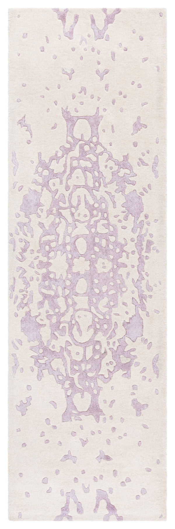 Safavieh Fifth Avenue Hand Tufted Runner Rug - Modern Abstract Design, Luxurious Wool & Viscose Blend, 8ft Length Lavander ,Ivory 60% Wool,30% Viscose,10% Cotton Ftv751v-28
