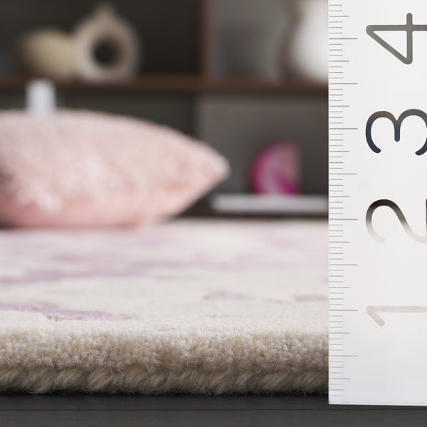 Safavieh Fifth Avenue Handcrafted Area Rug - Modern Teal And Ivory Abstract Design For Luxurious Spaces Lavander ,Ivory 60% Wool,30% Viscose,10% Cotton Ftv751v-8