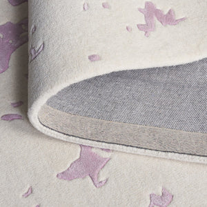 Safavieh Fifth Avenue Handcrafted Area Rug - Modern Teal And Ivory Abstract Design For Luxurious Spaces Lavander ,Ivory 60% Wool,30% Viscose,10% Cotton Ftv751v-8