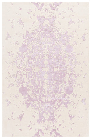 Safavieh Fifth Avenue Handcrafted Area Rug - Modern Teal And Ivory Abstract Design For Luxurious Spaces Lavander ,Ivory 60% Wool,30% Viscose,10% Cotton Ftv751v-8