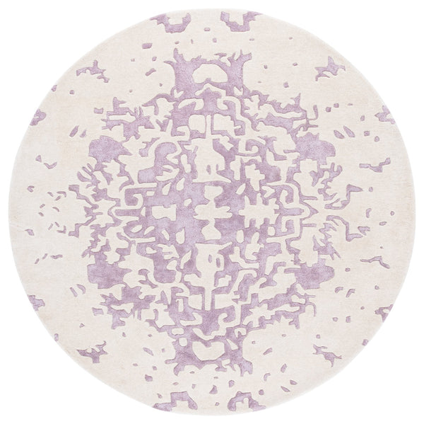 Safavieh Fifth Avenue Hand Tufted Runner Rug - Modern Abstract Design, Luxurious Wool & Viscose Blend, 8ft Length Lavander ,Ivory 60% Wool,30% Viscose,10% Cotton Ftv751v-6r