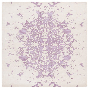 Safavieh Fifth Avenue Handcrafted Area Rug - Modern Teal And Ivory Abstract Design For Luxurious Spaces Lavander ,Ivory 60% Wool,30% Viscose,10% Cotton Ftv751v-8