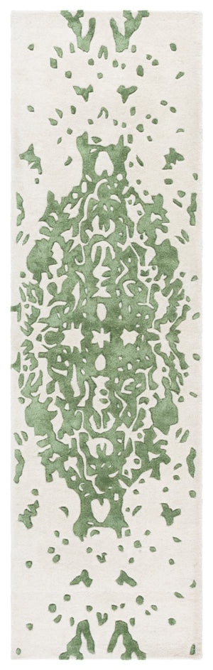 Safavieh Fifth Avenue Handcrafted Area Rug - Modern Teal And Ivory Abstract Design For Luxurious Spaces Green ,Ivory 60% Wool,30% Viscose,10% Cotton Ftv751y-8
