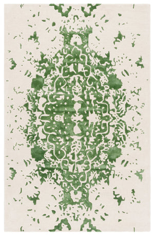 Safavieh Fifth Avenue Hand Tufted Runner Rug - Modern Abstract Design, Luxurious Wool & Viscose Blend, 8ft Length Green ,Ivory 60% Wool,30% Viscose,10% Cotton Ftv751y-5