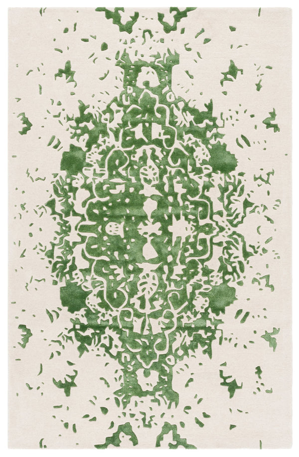 Safavieh Fifth Avenue Hand Tufted Runner Rug - Modern Abstract Design, Luxurious Wool & Viscose Blend, 8ft Length Green ,Ivory 60% Wool,30% Viscose,10% Cotton Ftv751y-5