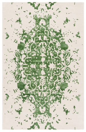 Safavieh Fifth Avenue Handcrafted Area Rug - Modern Teal And Ivory Abstract Design For Luxurious Spaces Green ,Ivory 60% Wool,30% Viscose,10% Cotton Ftv751y-8