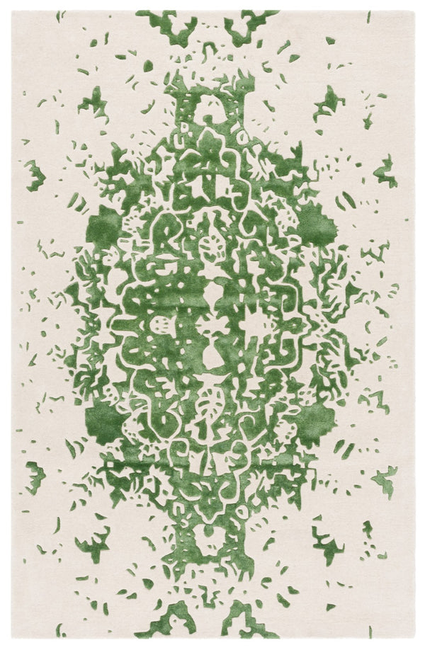 Safavieh Fifth Avenue Handcrafted Area Rug - Modern Teal And Ivory Abstract Design For Luxurious Spaces Green ,Ivory 60% Wool,30% Viscose,10% Cotton Ftv751y-8