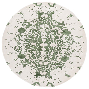 Safavieh Fifth Avenue Handcrafted Area Rug - Modern Teal And Ivory Abstract Design For Luxurious Spaces Green ,Ivory 60% Wool,30% Viscose,10% Cotton Ftv751y-8