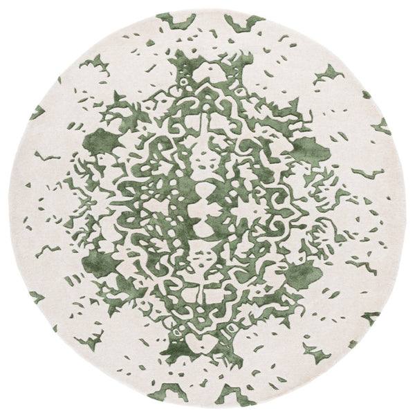 Safavieh Fifth Avenue Handcrafted Area Rug - Modern Teal And Ivory Abstract Design For Luxurious Spaces Green ,Ivory 60% Wool,30% Viscose,10% Cotton Ftv751y-8